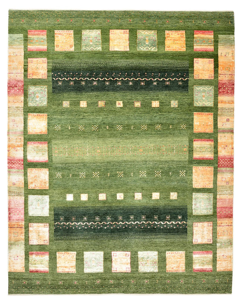 Gabbeh Teppich - Loribaft Indus - 259 x 208 cm - grün