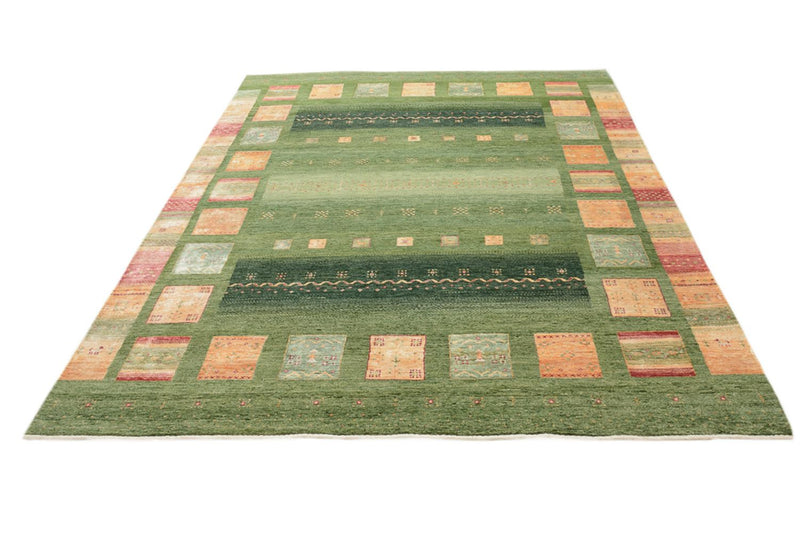 Gabbeh Teppich - Loribaft Indus - 259 x 208 cm - grün