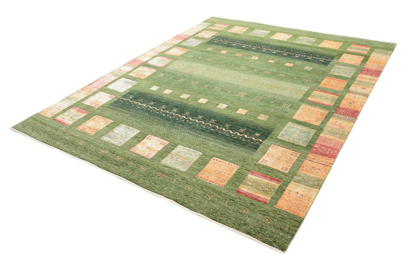 Gabbeh Teppich - Loribaft Indus - 259 x 208 cm - grün