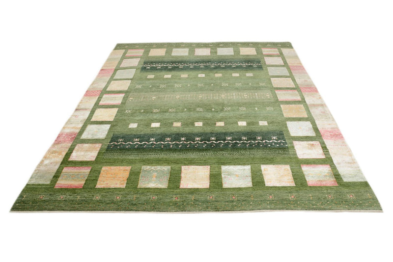 Gabbeh Teppich - Loribaft Indus - 259 x 208 cm - grün