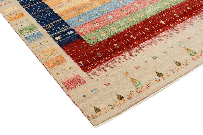 Gabbeh Teppich - Loribaft Indus - 198 x 154 cm - mehrfarbig