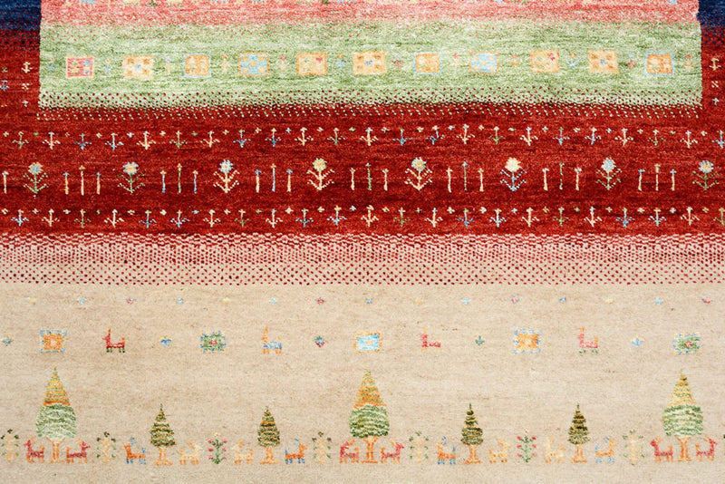 Gabbeh Teppich - Loribaft Indus - 198 x 154 cm - mehrfarbig