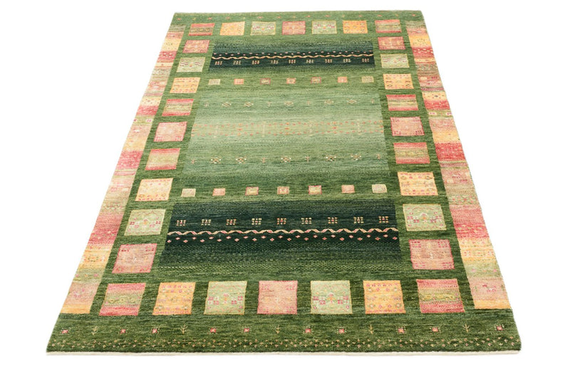 Gabbeh Teppich - Loribaft Indus - 183 x 127 cm - grün
