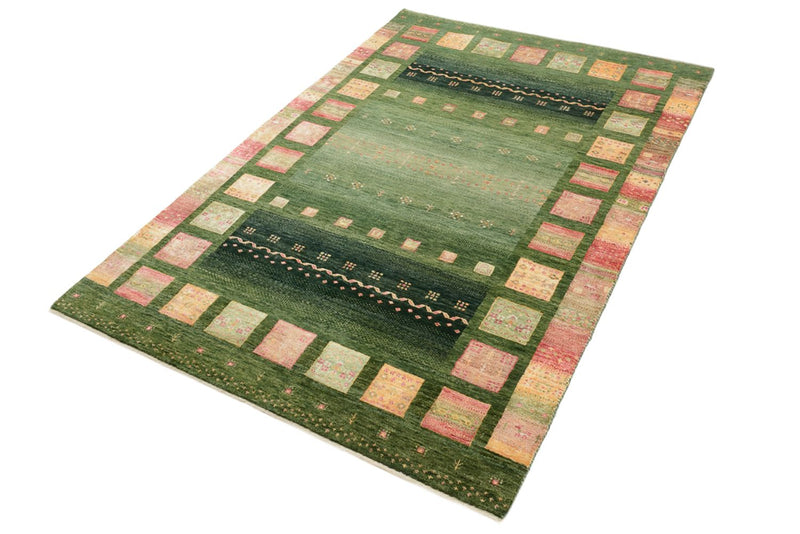 Gabbeh Teppich - Loribaft Indus - 183 x 127 cm - grün