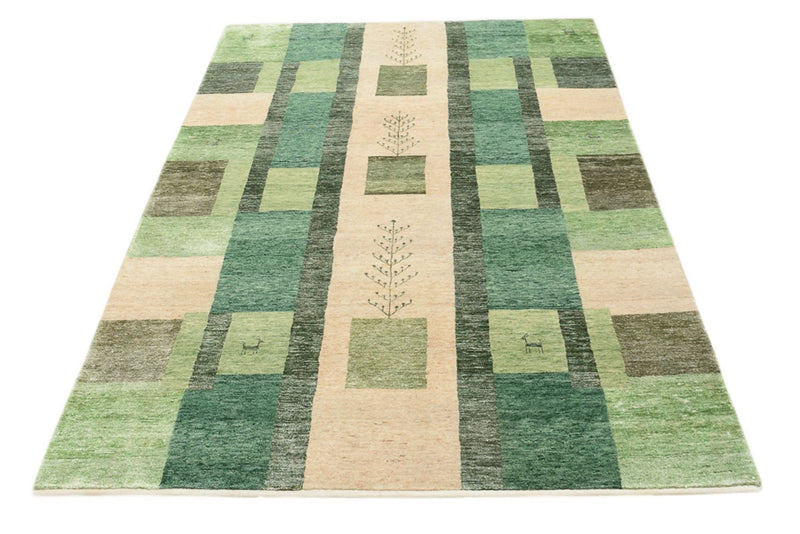 Gabbeh Teppich - Loribaft Indus - 204 x 150 cm - grün
