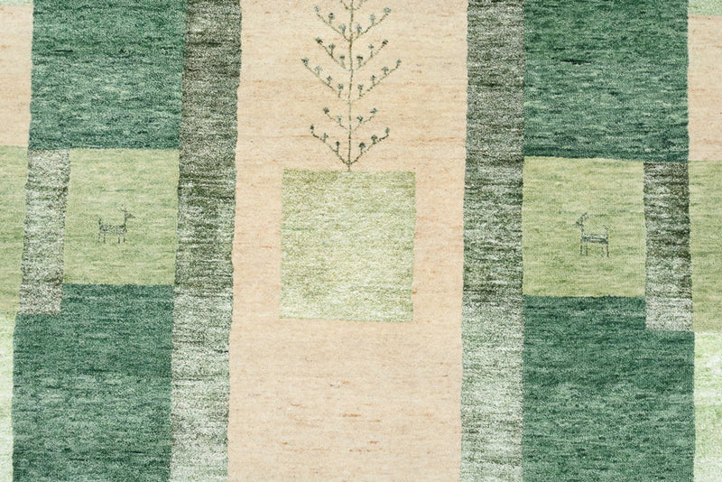 Gabbeh Teppich - Loribaft Indus - 204 x 150 cm - grün