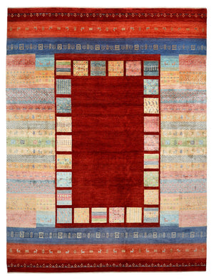 Gabbeh Teppich - Loribaft Indus - 336 x 254 cm - rot