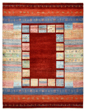 Gabbeh Teppich - Loribaft Indus - 201 x 155 cm - rot