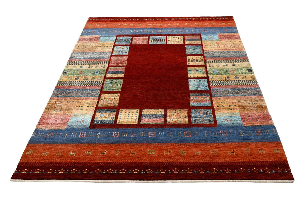 Gabbeh Teppich - Loribaft Indus - 201 x 155 cm - rot