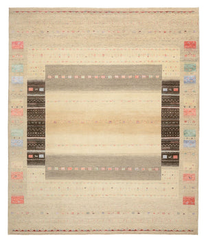 Gabbeh Teppich - Loribaft Indus - 300 x 253 cm - hellbeige