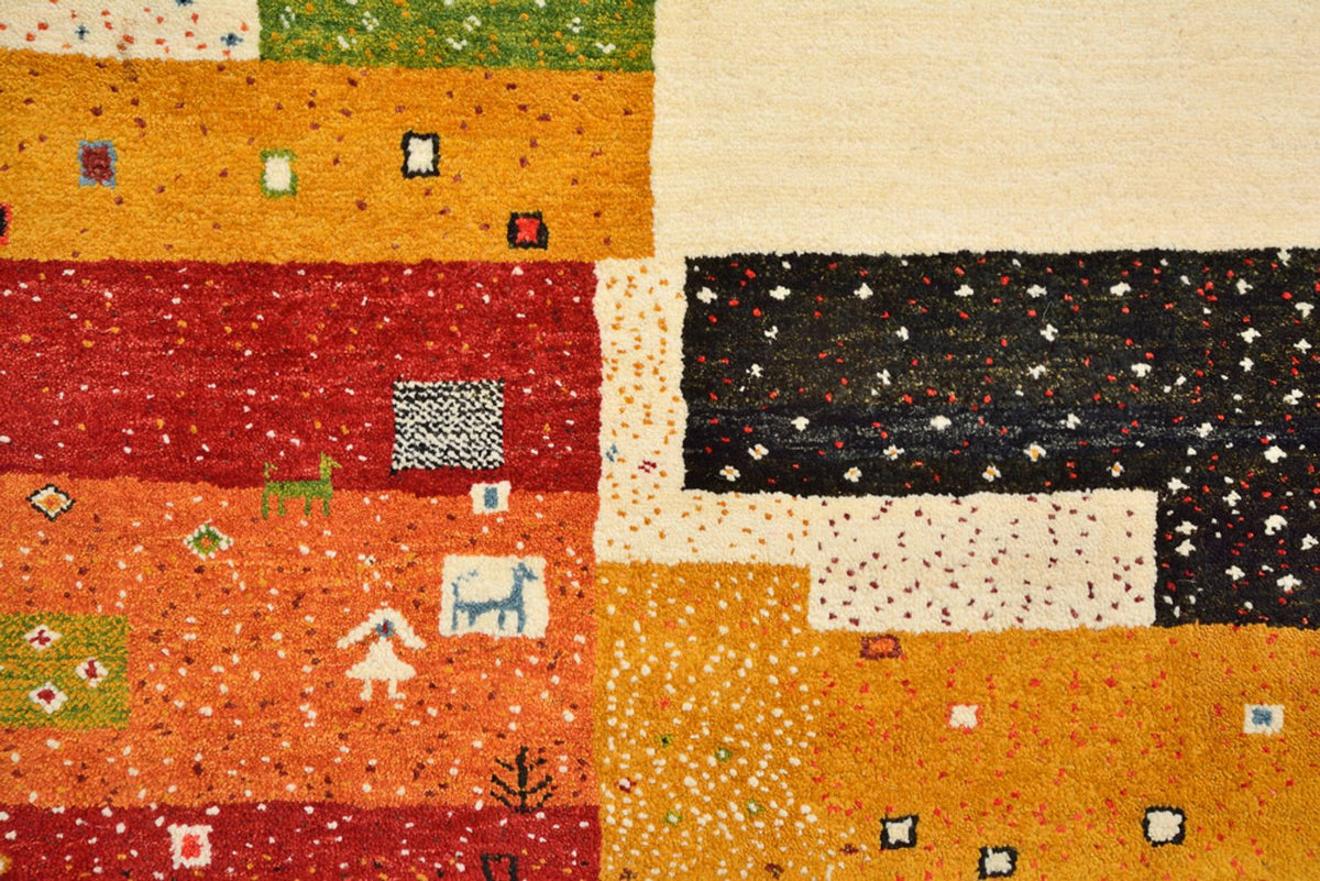 Gabbeh Teppich - Loribaft Indus - 294 x 207 cm - hellbeige