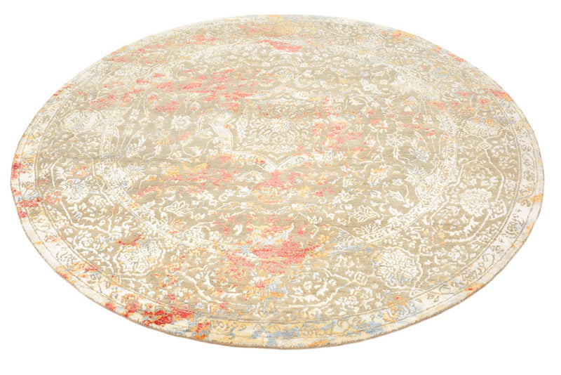 Designer Teppich rund  - 204 x 202 cm - sand