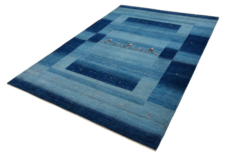 Gabbeh Teppich - Loribaft Indus - 241 x 175 cm - blau