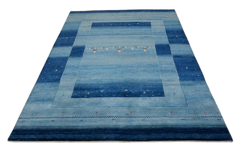 Gabbeh Teppich - Loribaft Indus - 241 x 175 cm - blau