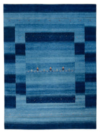Gabbeh Teppich - Loribaft Indus - 342 x 253 cm - blau