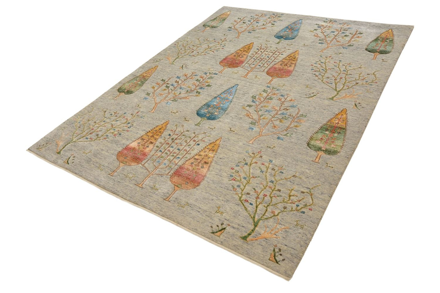 Gabbeh Teppich - Loribaft Indus - 204 x 155 cm - hellgrau