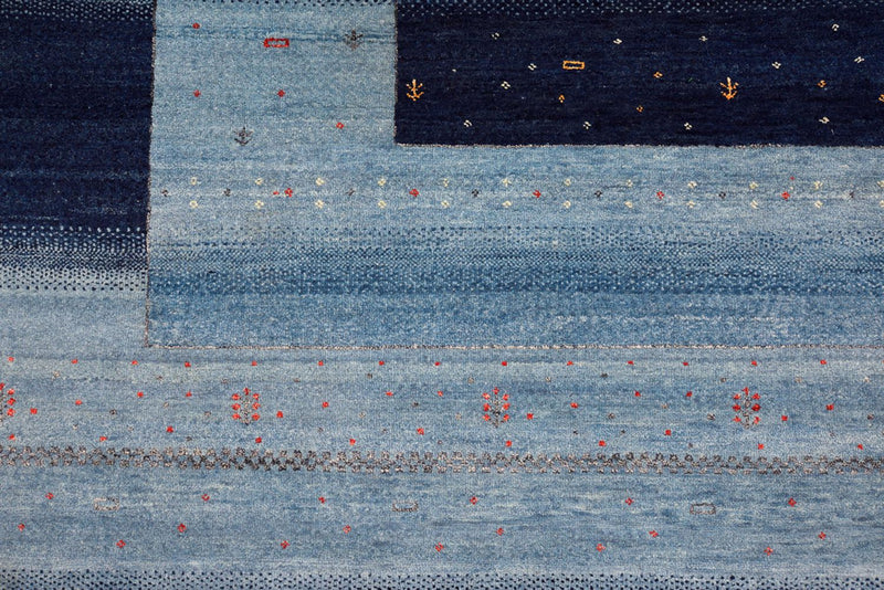 Gabbeh Teppich - Loribaft Indus - 304 x 243 cm - hellblau