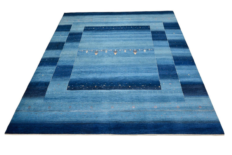 Gabbeh Teppich - Loribaft Indus - 304 x 243 cm - hellblau