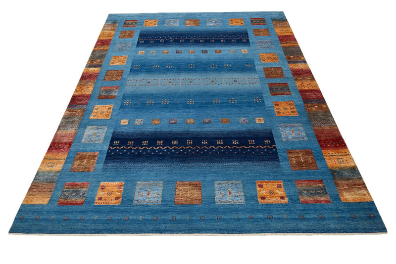 Gabbeh Teppich - Loribaft Indus - 338 x 249 cm - blau