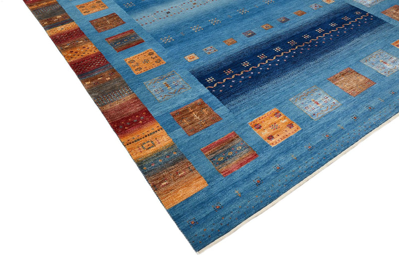 Gabbeh Teppich - Loribaft Indus - 338 x 249 cm - blau