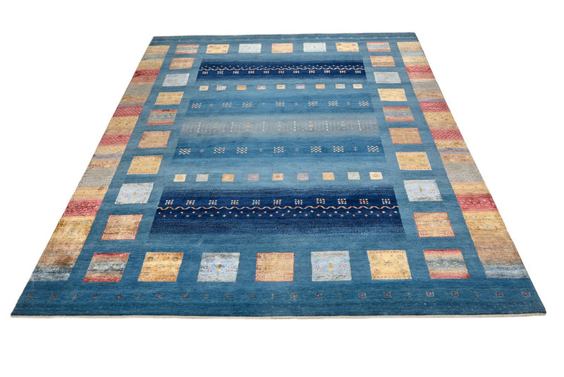 Gabbeh Teppich - Loribaft Indus - 338 x 249 cm - blau