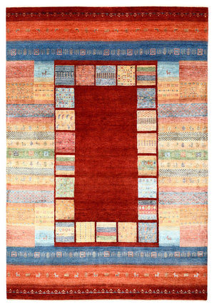 Gabbeh Teppich - Loribaft Indus - 299 x 207 cm - rot