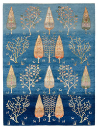 Gabbeh Teppich - Loribaft Indus - 204 x 155 cm - hellblau