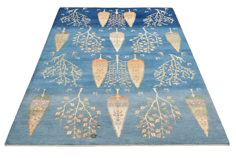 Gabbeh Teppich - Loribaft Indus - 204 x 155 cm - hellblau