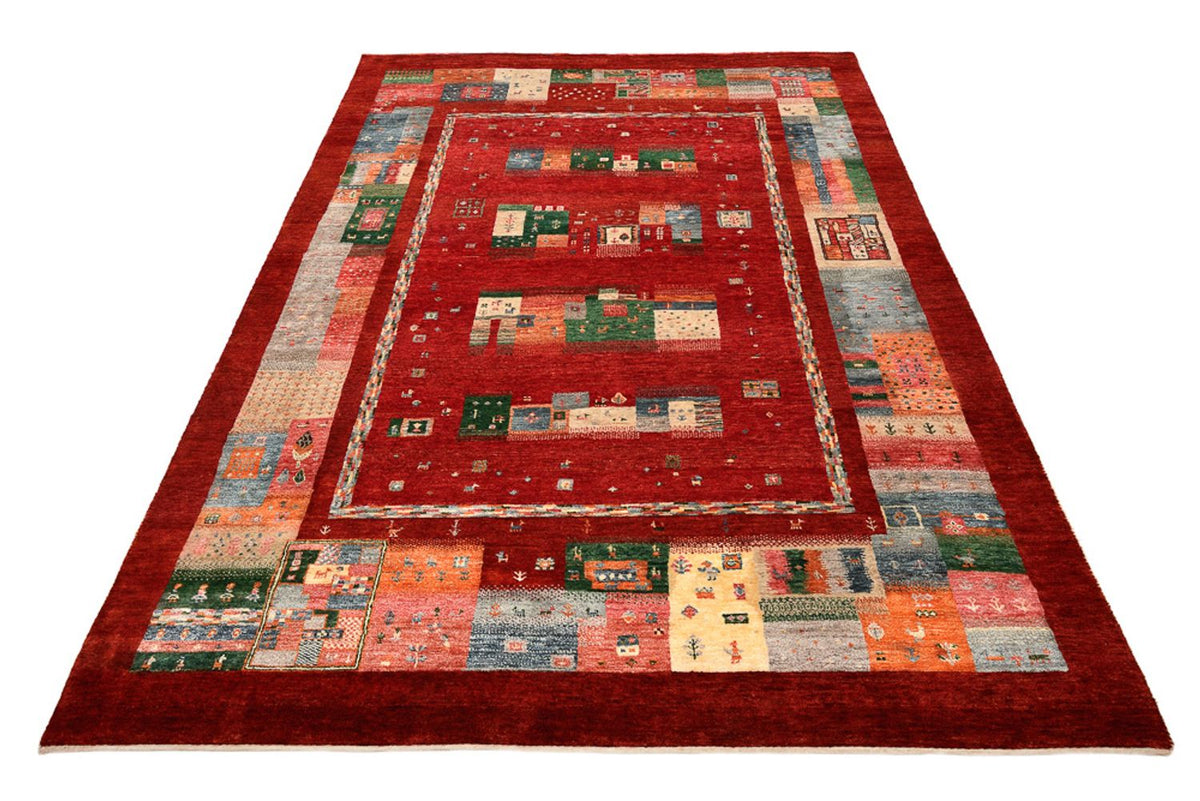 Gabbeh Teppich - Loribaft Indus - 239 x 177 cm - rot