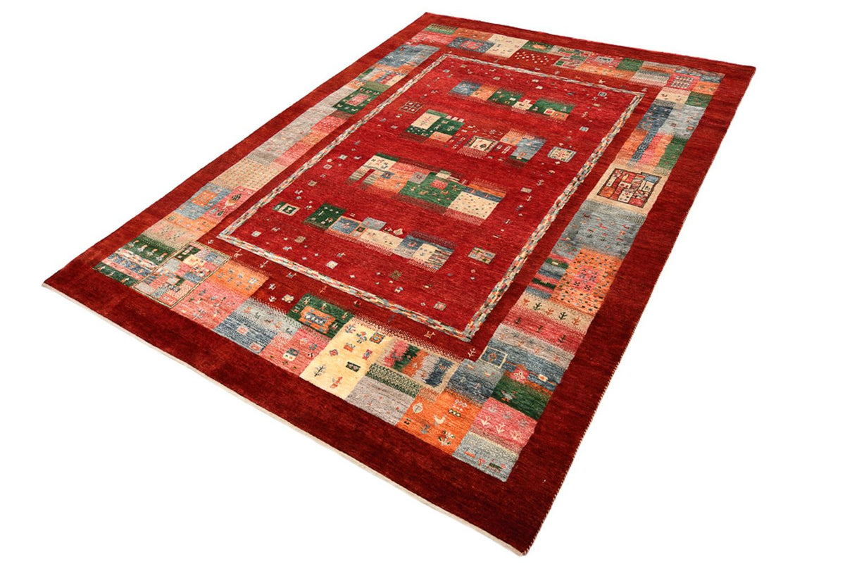 Gabbeh Teppich - Loribaft Indus - 239 x 177 cm - rot