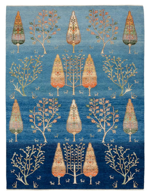 Gabbeh Teppich - Loribaft Indus - 206 x 155 cm - blau