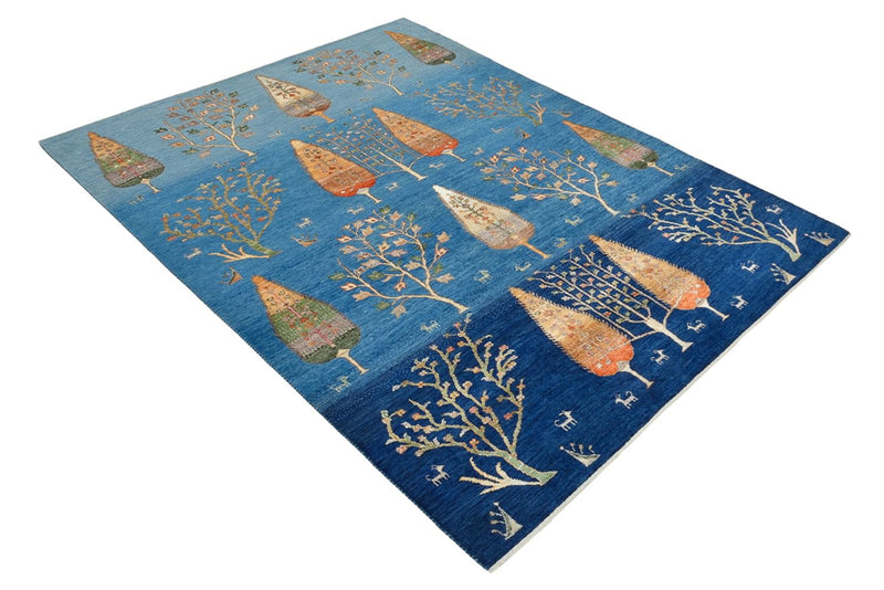 Gabbeh Teppich - Loribaft Indus - 206 x 155 cm - blau
