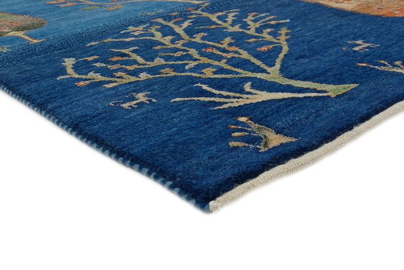 Gabbeh Teppich - Loribaft Indus - 206 x 155 cm - blau