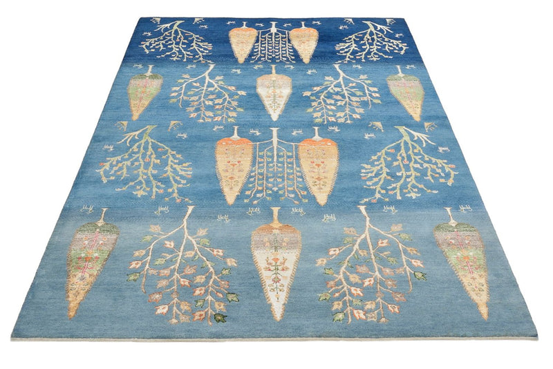 Gabbeh Teppich - Loribaft Indus - 206 x 155 cm - blau