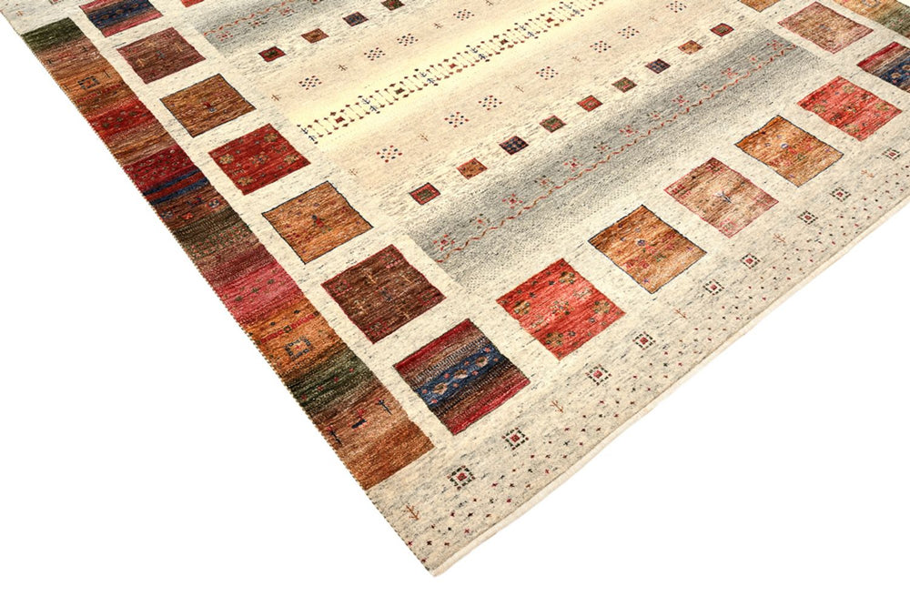 Gabbeh Teppich - Loribaft Indus quadratisch  - 205 x 204 cm - creme