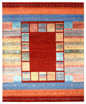 Gabbeh Teppich - Loribaft Indus - 249 x 206 cm - rot