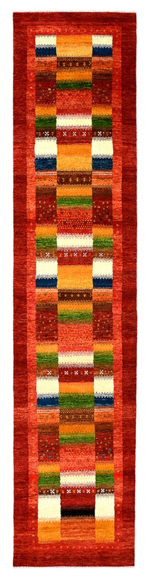 Läufer Gabbeh - Loribaft Indus - 386 x 83 cm - rot