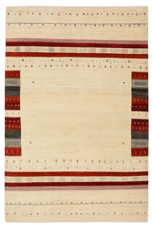 Gabbeh Teppich - Loribaft Indus - 297 x 198 cm - hellbeige