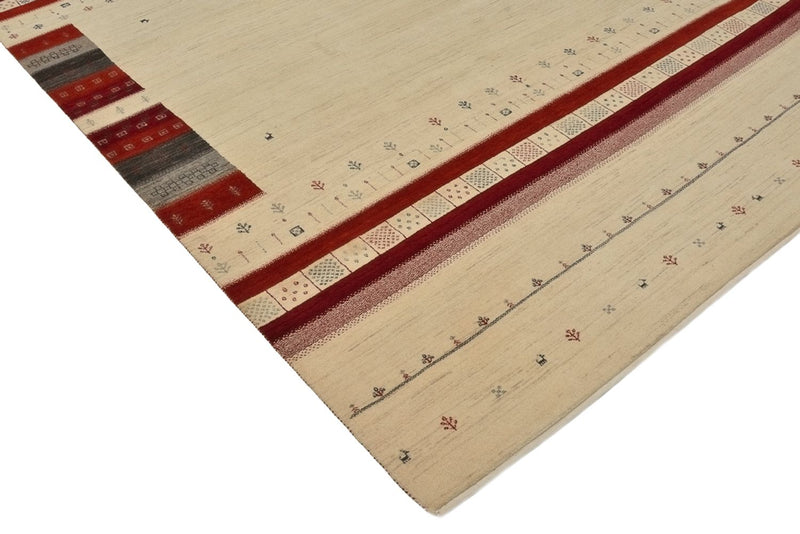 Gabbeh Teppich - Loribaft Indus - 297 x 198 cm - hellbeige