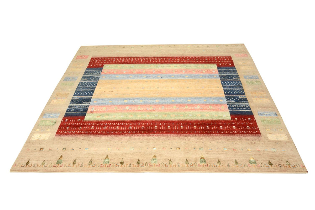 Gabbeh Teppich - Loribaft Indus quadratisch  - 253 x 246 cm - mehrfarbig