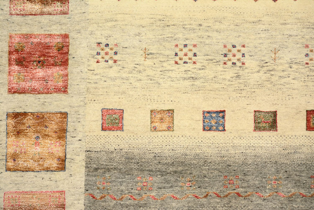 Gabbeh Teppich - Loribaft Indus quadratisch  - 254 x 251 cm - hellbeige