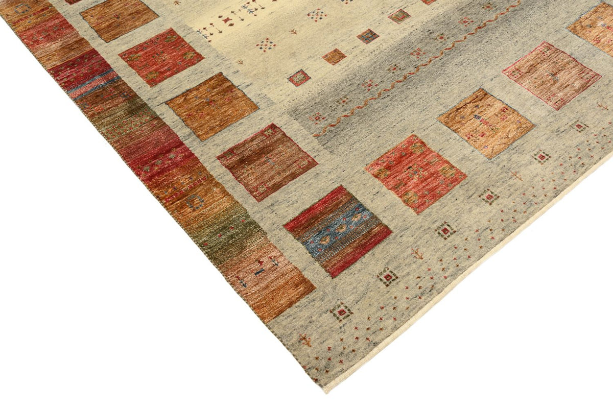 Gabbeh Teppich - Loribaft Indus quadratisch  - 202 x 199 cm - hellbeige