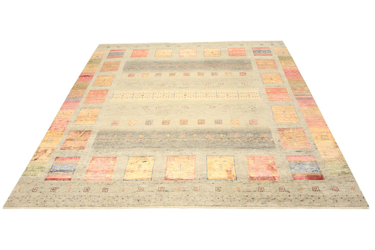 Gabbeh Teppich - Loribaft Indus quadratisch  - 202 x 199 cm - hellbeige