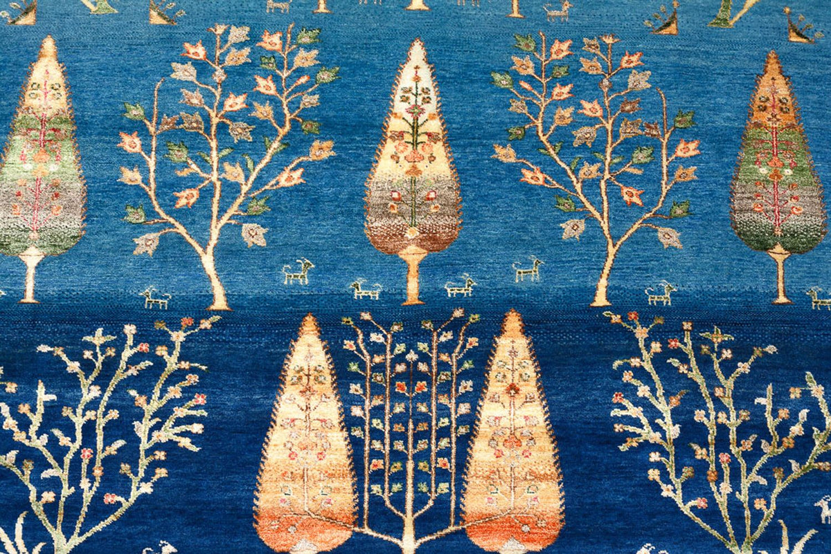 Gabbeh Teppich - Loribaft Indus - 203 x 155 cm - seeblau