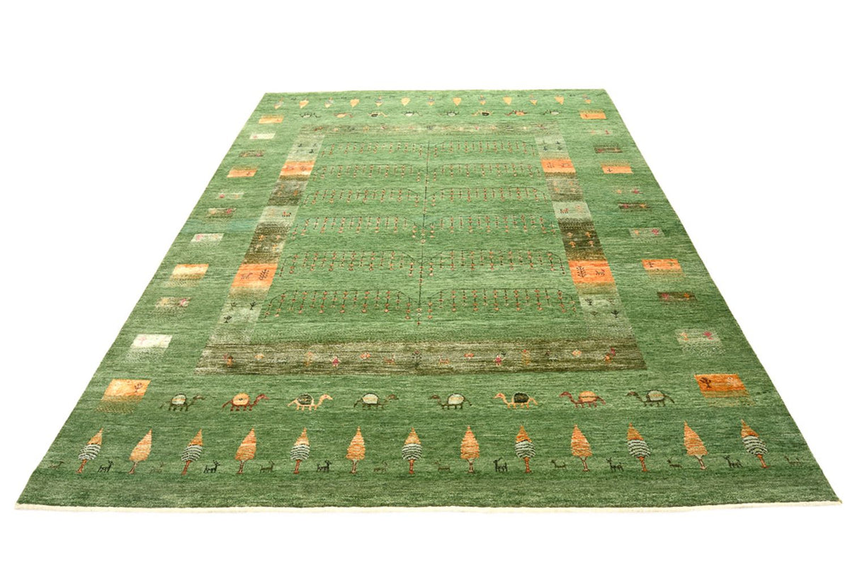 Gabbeh Teppich - Loribaft Indus - 246 x 206 cm - grün