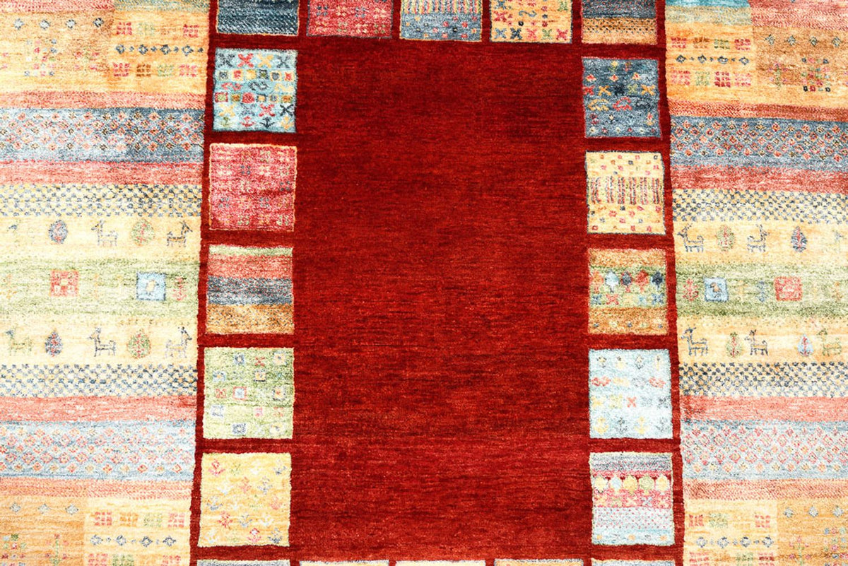 Gabbeh Teppich - Loribaft Indus - 199 x 153 cm - rot