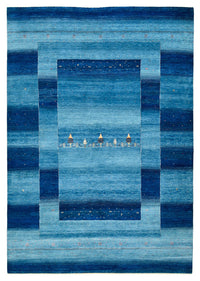 Gabbeh Teppich - Loribaft Indus - 294 x 205 cm - seeblau