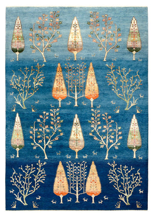 Gabbeh Teppich - Loribaft Indus - 247 x 173 cm - seeblau