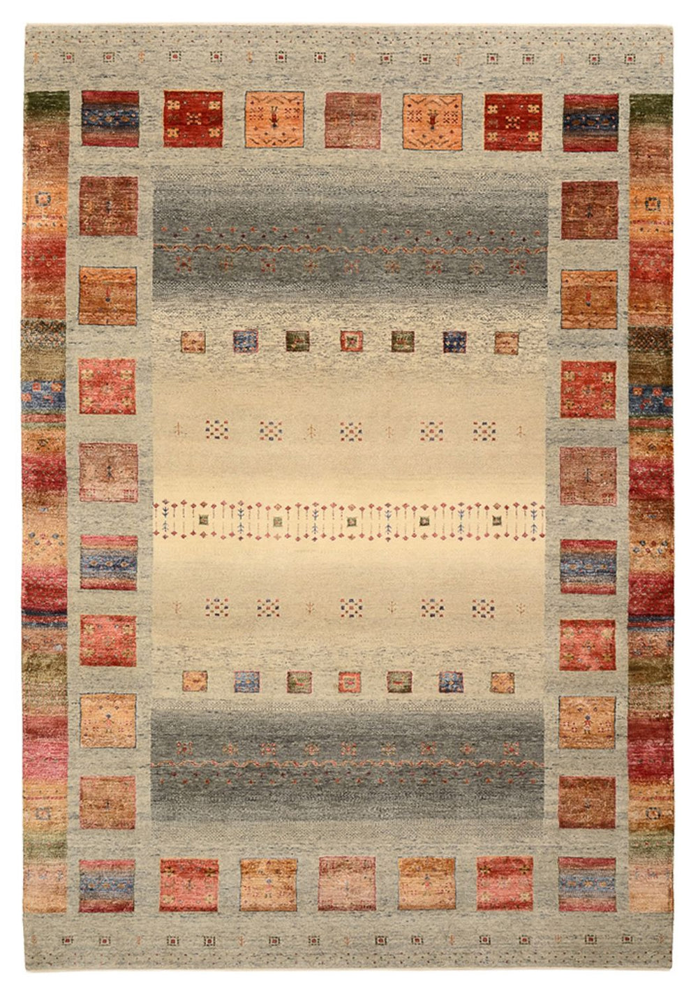 Gabbeh Teppich - Loribaft Indus - 304 x 208 cm - dunkelbeige