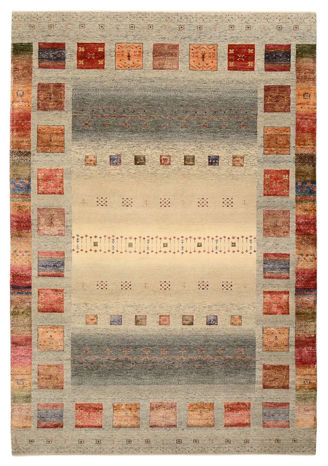 Gabbeh Teppich - Loribaft Indus - 304 x 208 cm - dunkelbeige